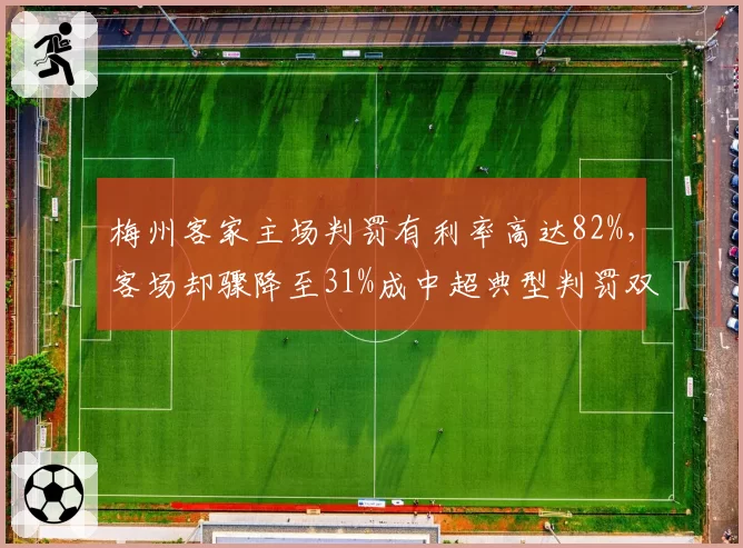 梅州客家主场判罚有利率高达82%，客场却骤降至31%成中超典型判罚双标案例